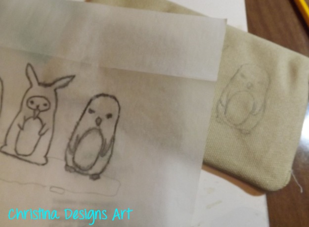 DIY Penguin Purse Design with Watercolor Pencils